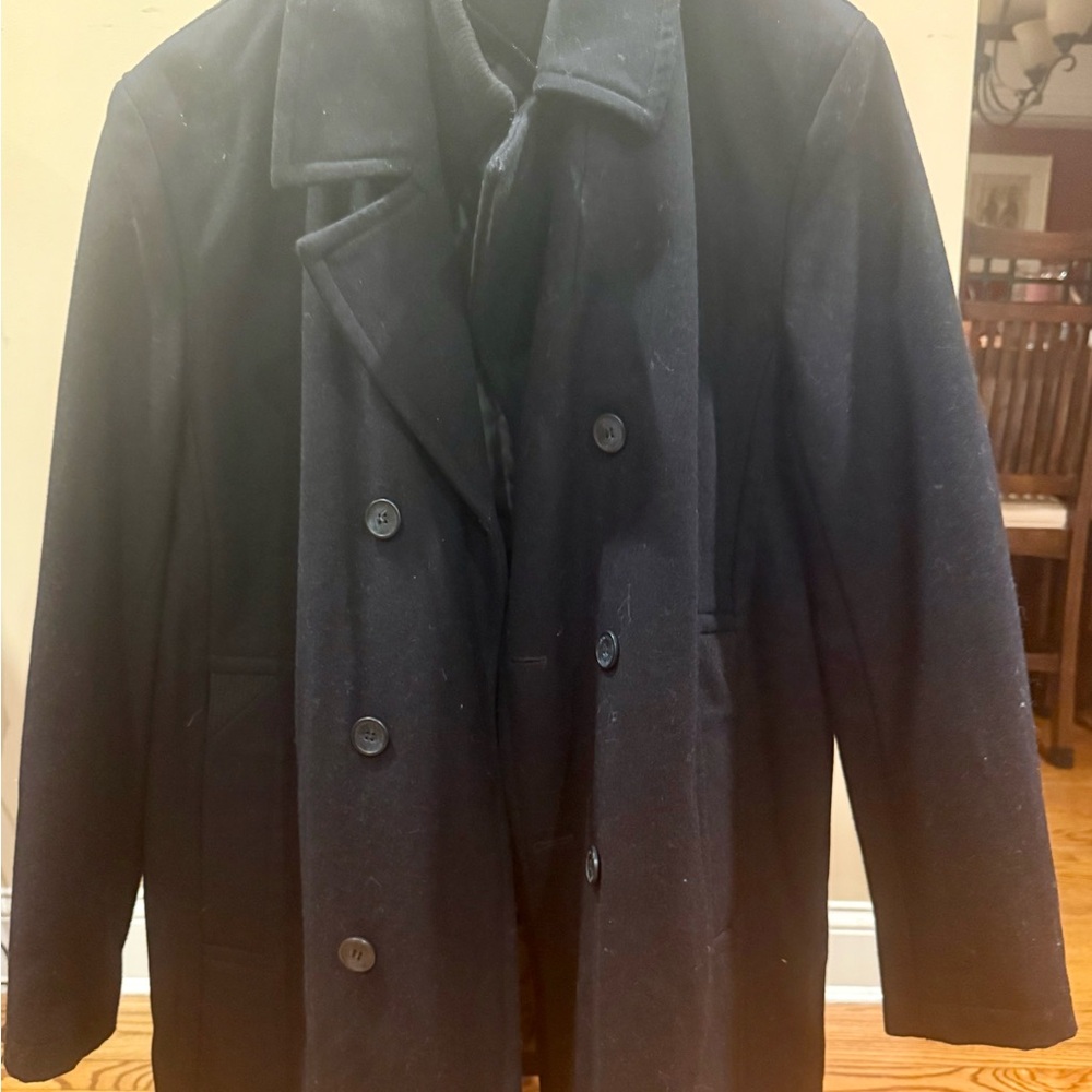 Men's Black Double-Breasted Coat